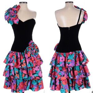 80’s Prom Party Drop-Waist Midi Dress